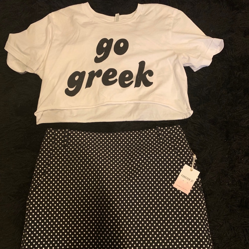 brand new forever 21 skirt and cropped t-shirt